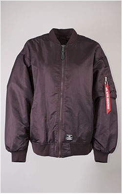 Женская куртка-бомбер ALPHA INDUSTRIES OVERSIZED FLIGHT JACKET MA-1 FW 23/24 m berry