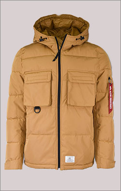 Куртка ALPHA INDUSTRIES HOODED PUFFER JACKET FW 23/24 m bronzed brown
