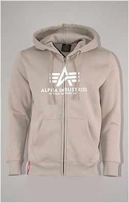 Толстовка ALPHA INDUSTRIES BASIC ZIP HOODY vintage sand