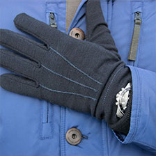 Перчатки утепленные шерсть blue 270 руб