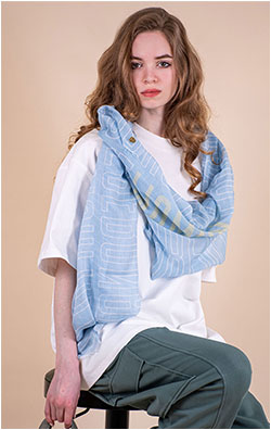 Женский шарф AERONAUTICA MILITARE SS 26/IT cielo/off white/canarino (SH 1170)
