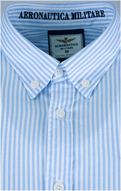 Рубашка AERONAUTICA MILITARE FW 26/27/AL stripes white/light blue (CA 1320)