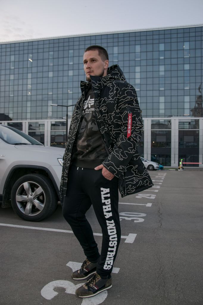 Аляска ALPHA INDUSTRIES PRIMALOFT PARKA N-3B reflective black camo