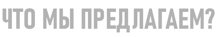 ЧТО МЫ ПРЕДЛАГАЕМ