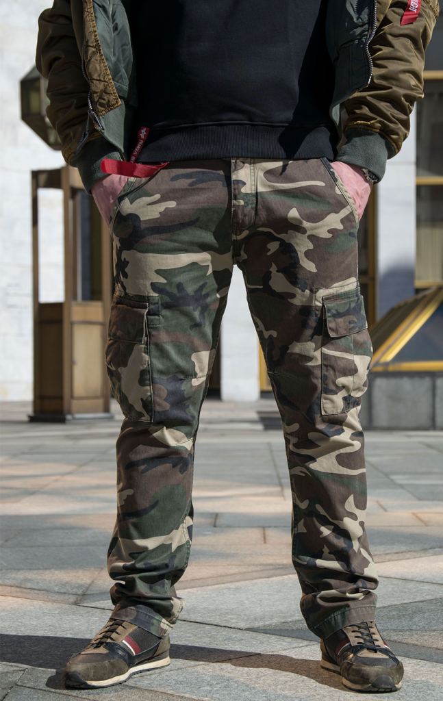 Брюки-карго ALPHA INDUSTRIES AGENT C camo woodland