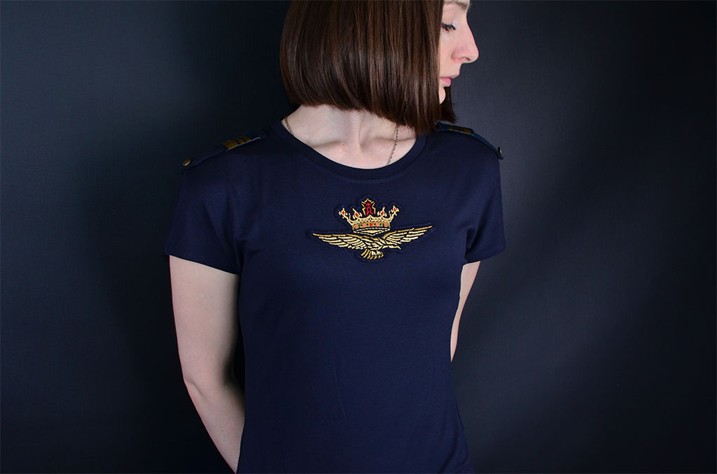 женская футболка Aeronautica Militare синяя