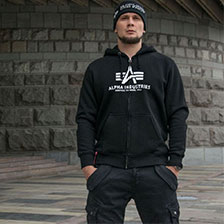 ALPHA INDUSTRIES BASIC ZIP HOODY black 5 700 руб