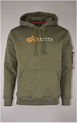 Толстовка ALPHA INDUSTRIES ALPHA LABEL HOODY dark olive