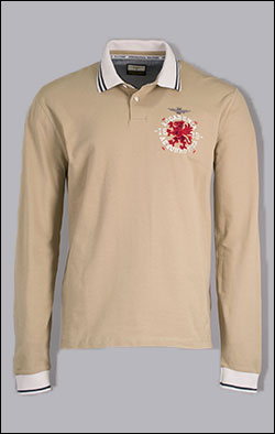 Поло лонгслив AERONAUTICA MILITARE SS 24/TR sand washed (PO 1791)