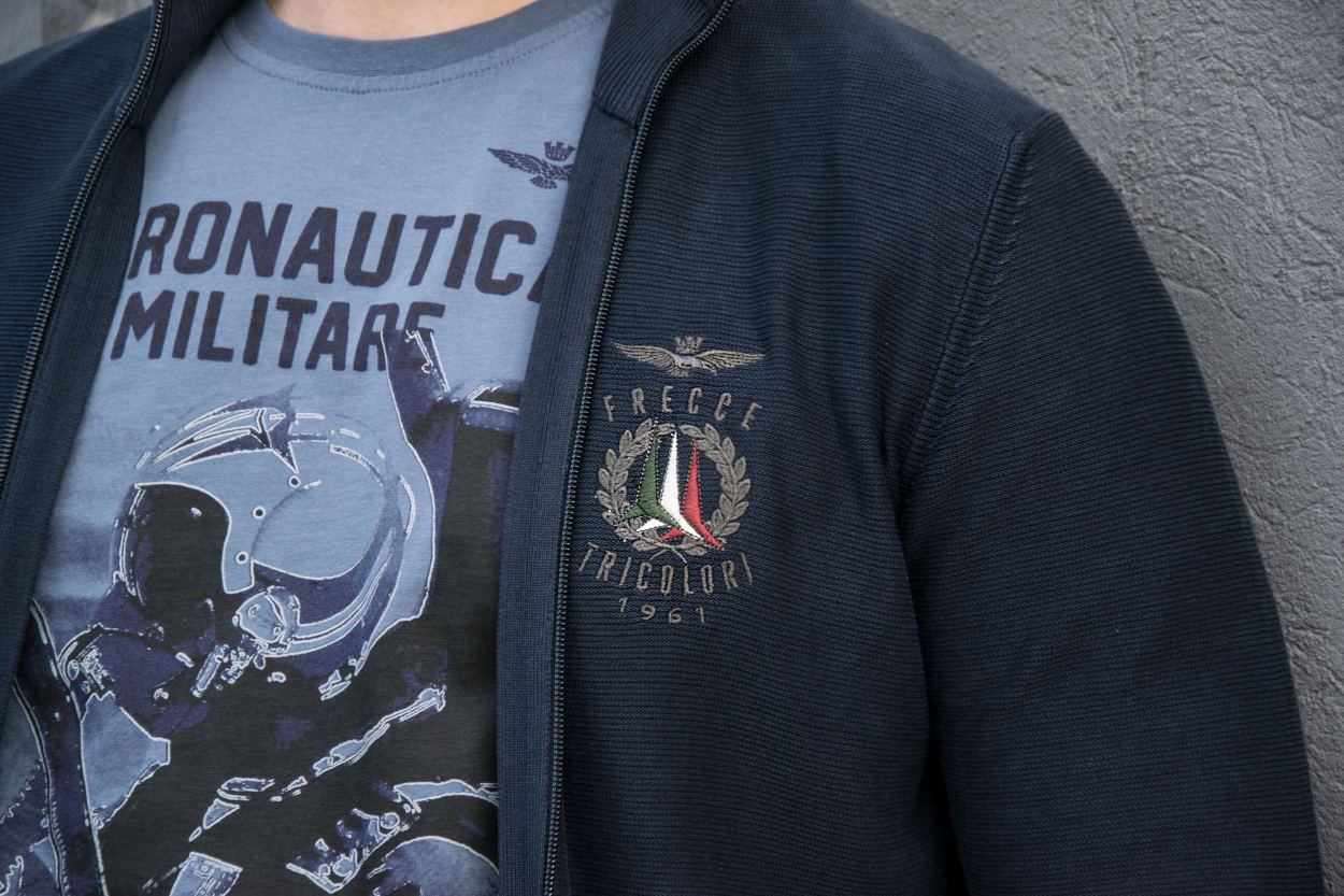 Толстовка вязаная AERONAUTICA MILITARE FW 20/21/IN blue navy (MA 1298)