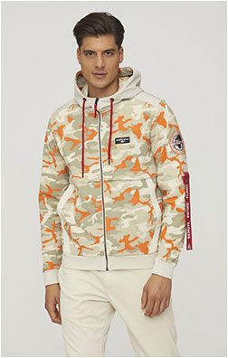 Толстовка с капюшоном AERONAUTICA MILITARE SS 24 m/TR orange camo (FE 1863)