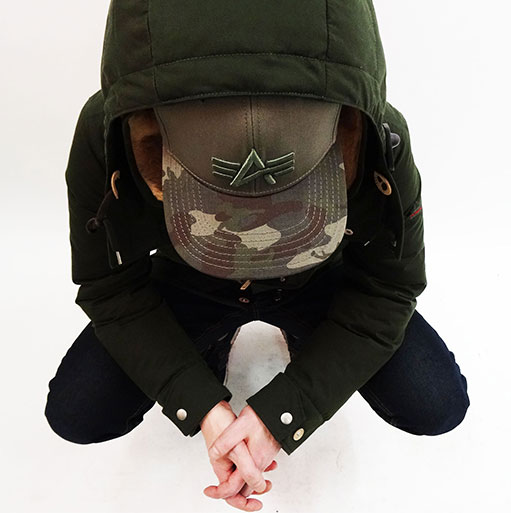 Бейсболка ALPHA INDUSTRIES CAMO LOGO CAP woodland camo