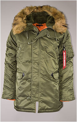 Аляска ALPHA INDUSTRIES SLIM FIT N-3B FW 23/24 m sage