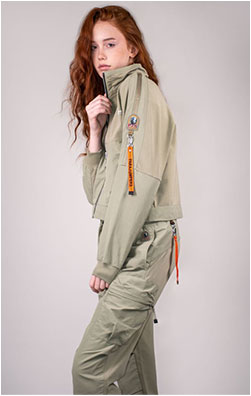 Женская толстовка PARAJUMPERS JADIE на молнии SS 24 sage