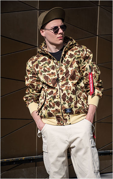 Ветровка ALPHA INDUSTRIES HOODED GEN-II FLIGHT JACKET L-2B SS 24 m green frogskin camo