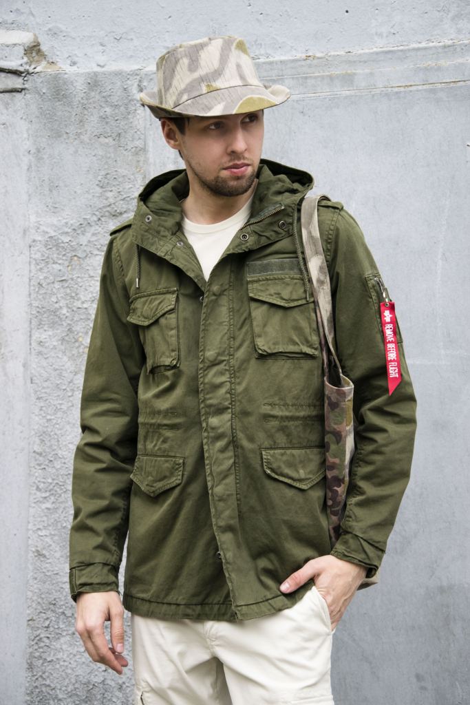 Хлопковая ветровка ALPHA INDUSTRIES HUNTINGTON HOOD