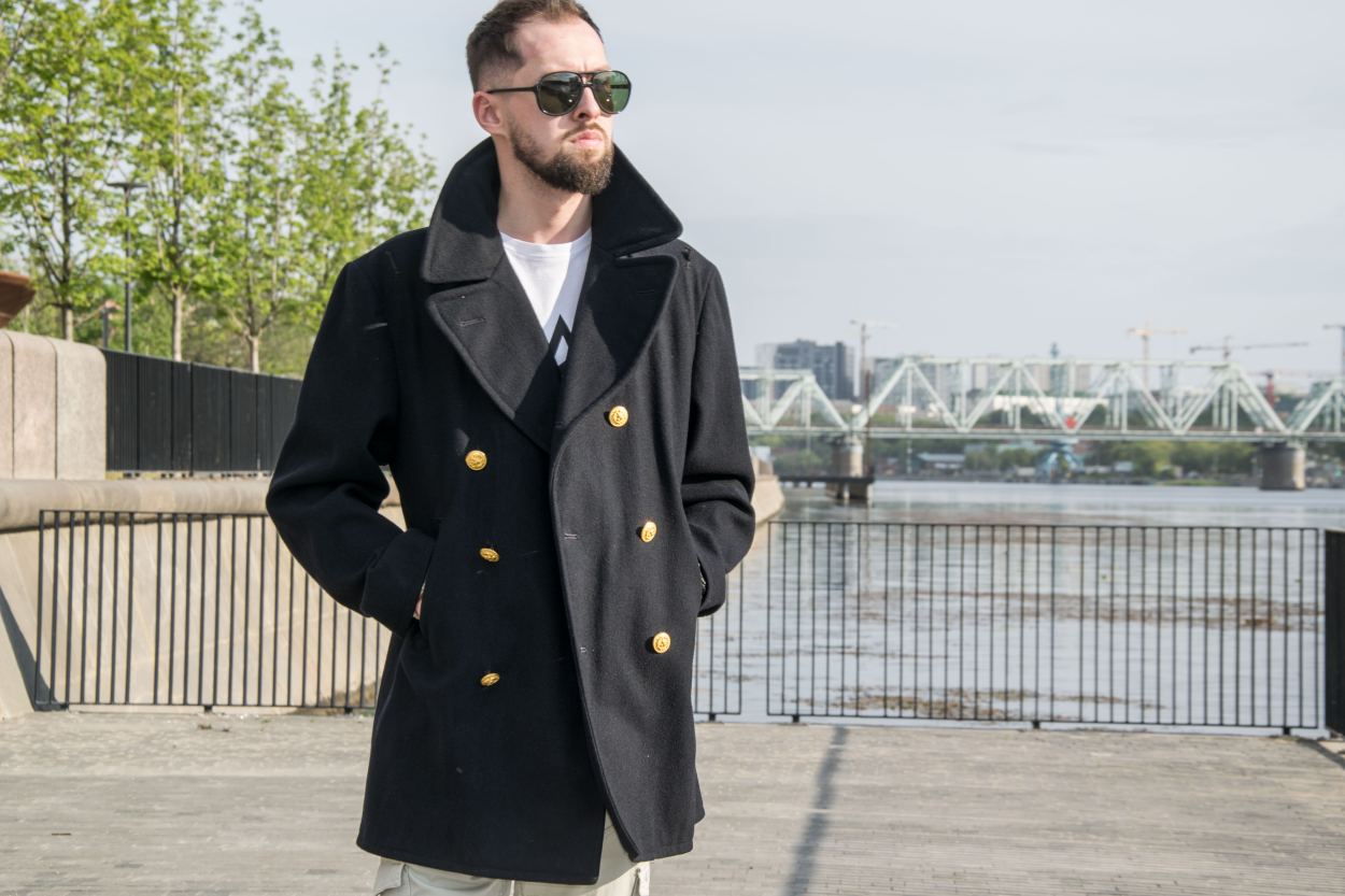 Бушлат морской армейский OVERCOAT PEACOAT шерсть 100 black б/у США фото 1 Бушлат морской армейский OVERCOAT PEACOAT шерсть 100 black б/у США фото 1