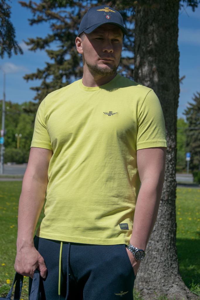 Лимонная мужская футболка AERONAUTICA MILITARE