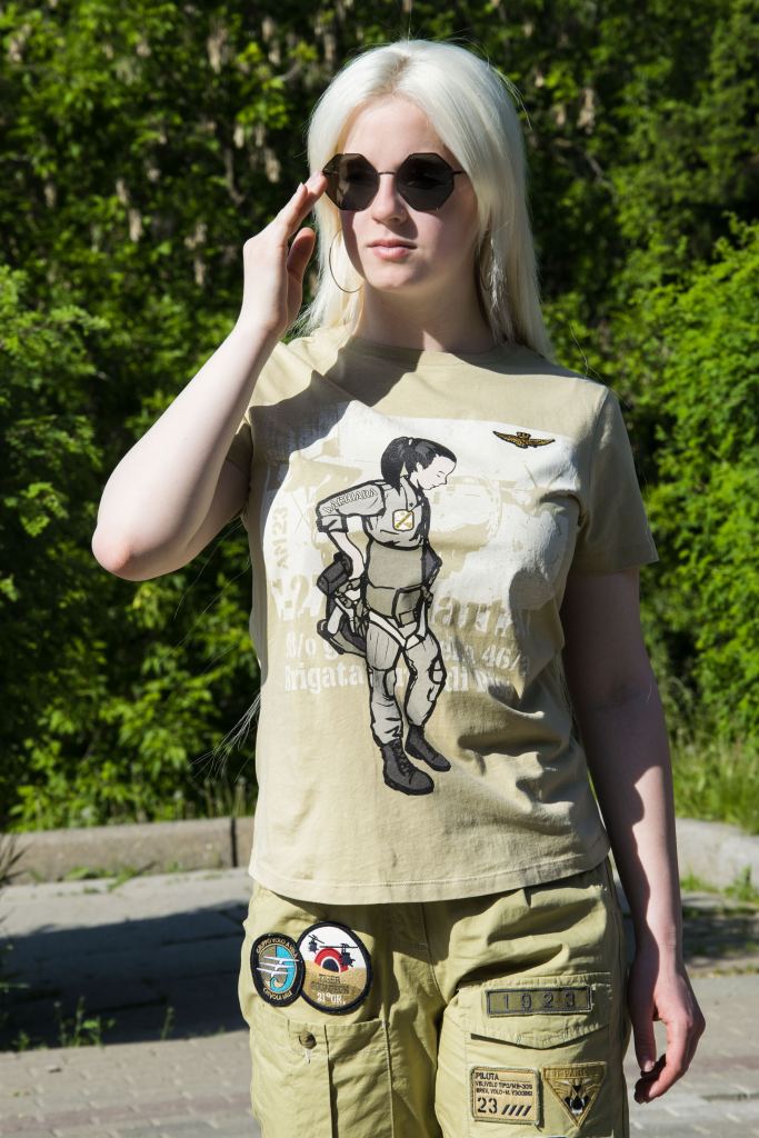 Женская футболка AERONAUTICA MILITARE SS22 khaki TS1972 фото 8