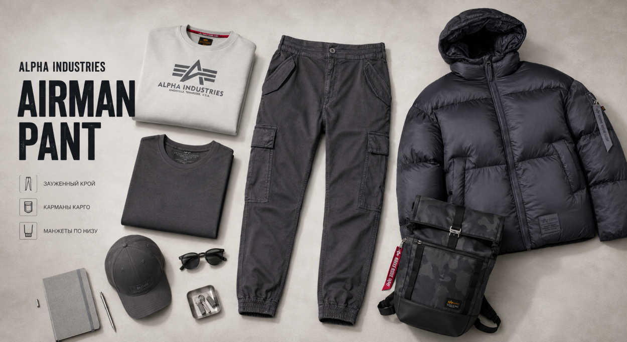 Инфографика по брюкам Alpha Industries AIRMAN - с чем носить брюки карго Альфа Индастриз AIRMAN Инфографика по брюкам Alpha Industries AIRMAN - с чем носить брюки карго Альфа Индастриз AIRMAN