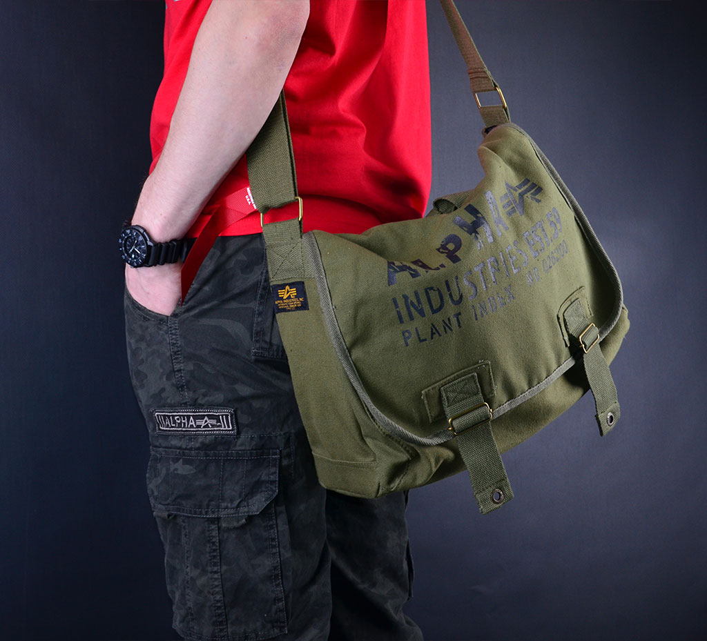 сумка тканевая мужская альфа индустрия, сумка мужская через плечо с логотипом альфа индастриал
