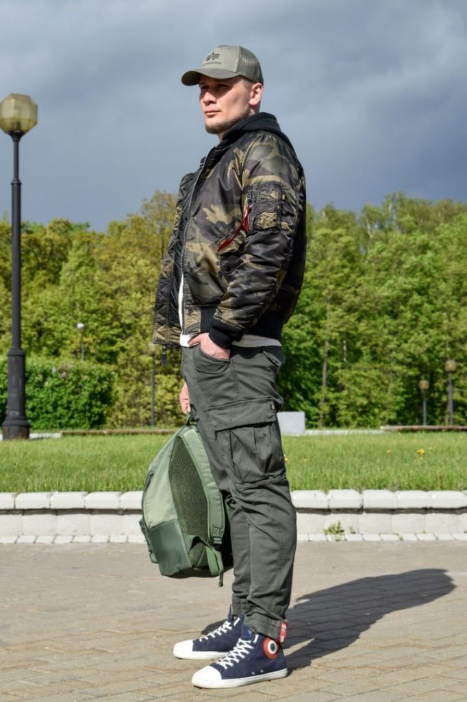 Куртка-бомбер ALPHA INDUSTRIES NATUS MA-1 dark woodland camo