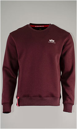Свитшот ALPHA INDUSTRIES BASIC SWEATER SMALL LOGO deep maroon