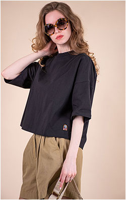 Женская футболка-кроп PARAJUMPERS ROZANNE TEE SS 26 black