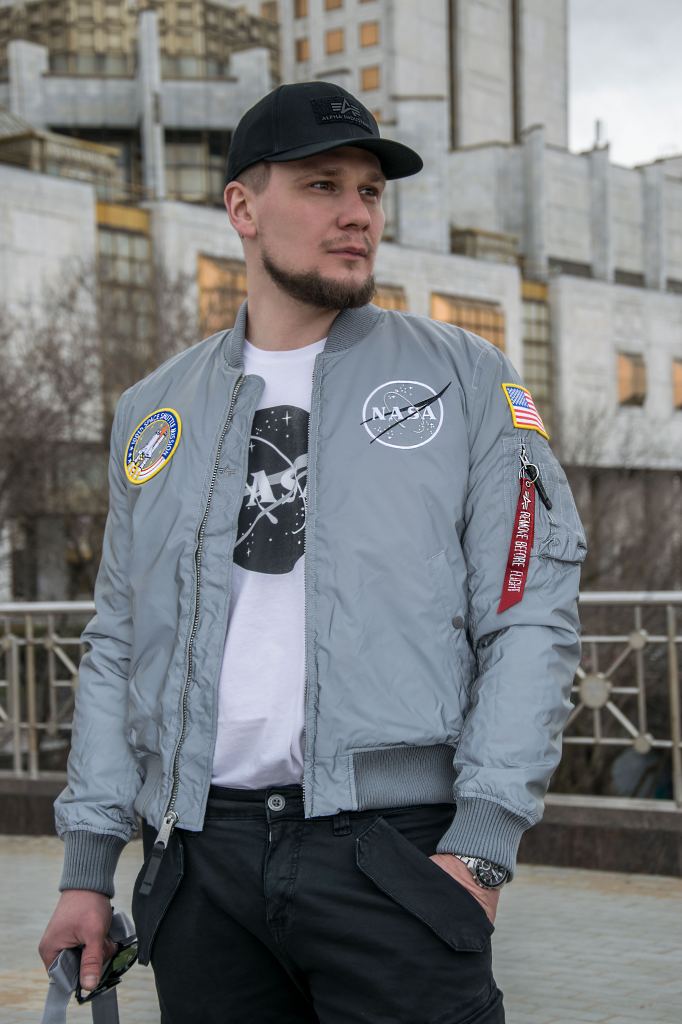 Ветровка-бомбер ALPHA INDUSTRIES NASA REFLECTIVE MA-1 silver reflective фото 2