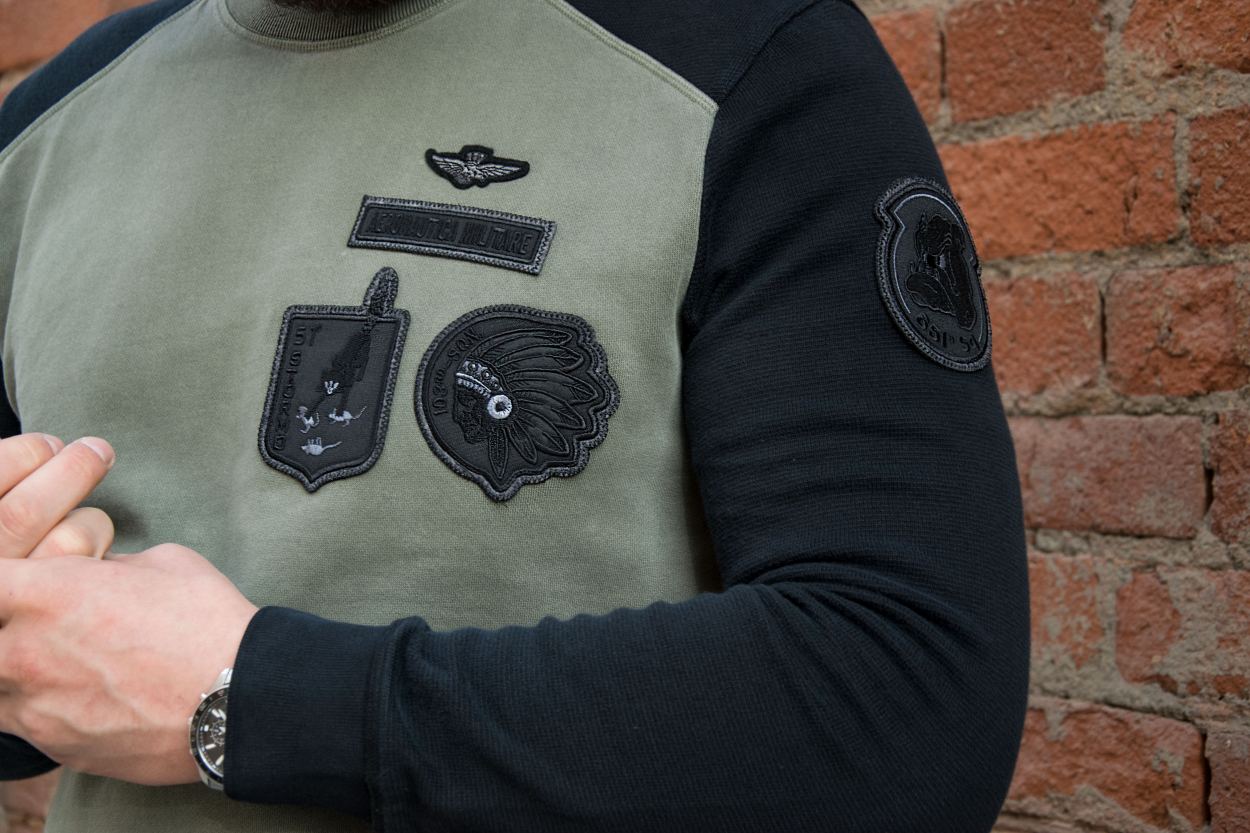 Свитшот AERONAUTICA MILITARE длинный рукав/FW 20/21/IN verde chiaro/black (TS 1774)