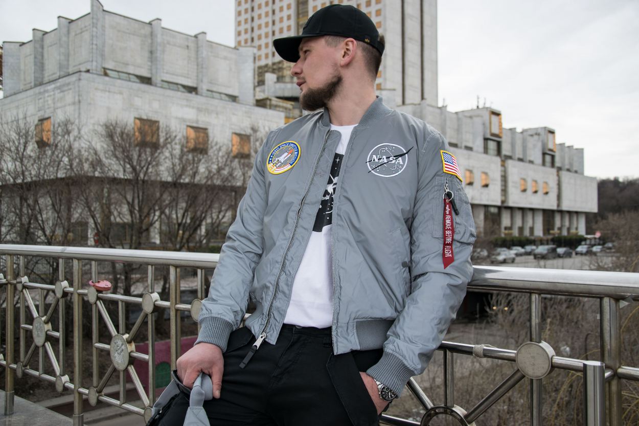 Ветровка-бомбер ALPHA INDUSTRIES NASA REFLECTIVE MA-1 silver reflective фото 1