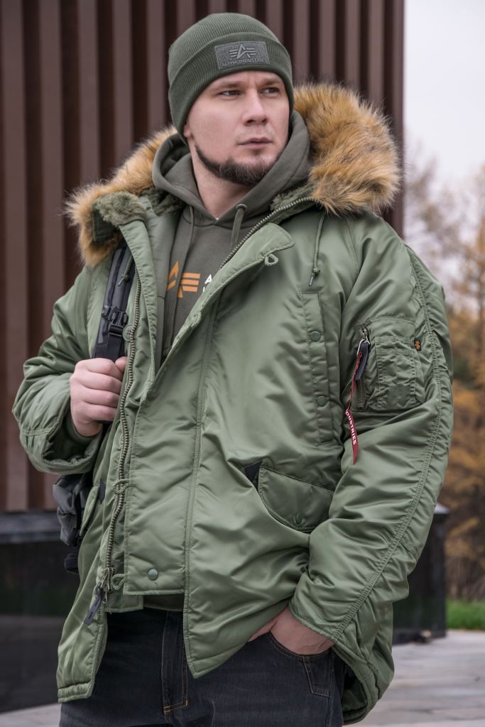 Аляска ALPHA INDUSTRIES CLASSIC N-3B FW 22-23 sage