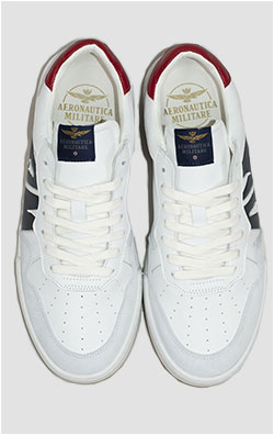 Сникеры AERONAUTICA MILITARE SS 25 m/PT off white/tango red/blue navy (SC 300)