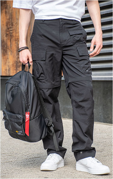 Брюки-карго ALPHA INDUSTRIES CONVERTIBLE CARGO PANT SS 24 m black