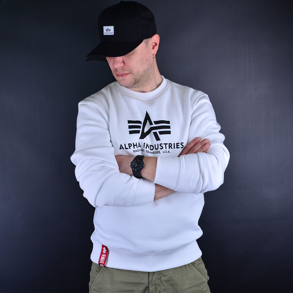 свитшот alpha industries, свитшот мужской белый альфа индастриз