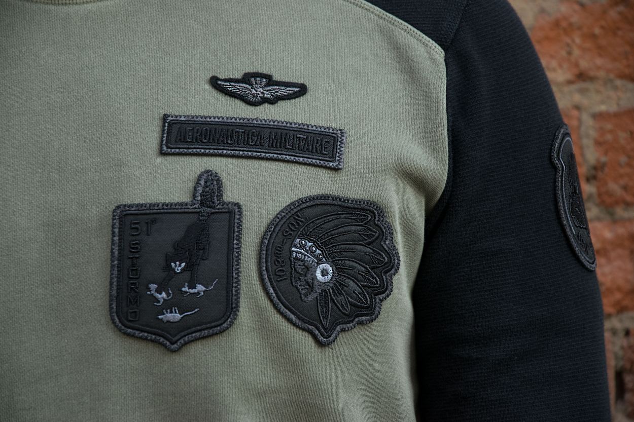 Свитшот AERONAUTICA MILITARE длинный рукав/FW 20/21/IN verde chiaro/black (TS 1774)