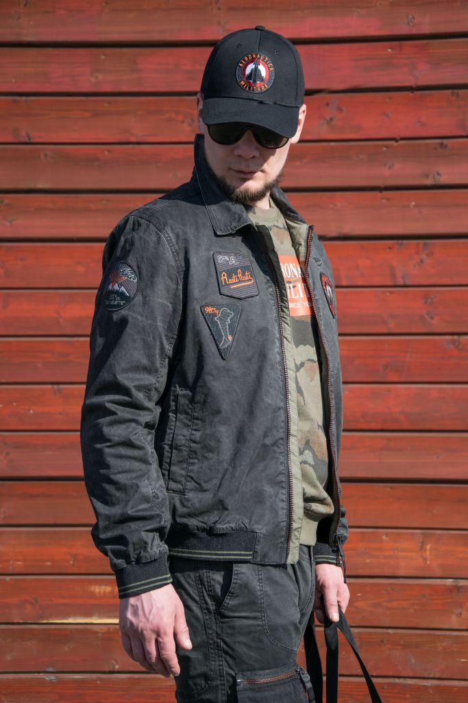 Ветровка-бомбер AERONAUTICA MILITARE SS 22 m/CN jet black (AB 2000)