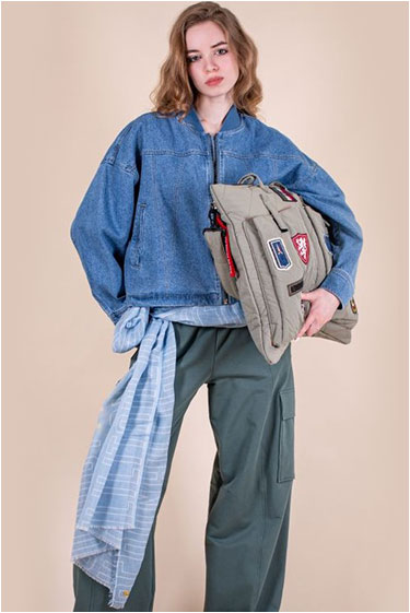 Женская ветровка-бомбер ALPHA INDUSTRIES DENIM RELAXED FLIGHT JACKET SS 26 denim blue