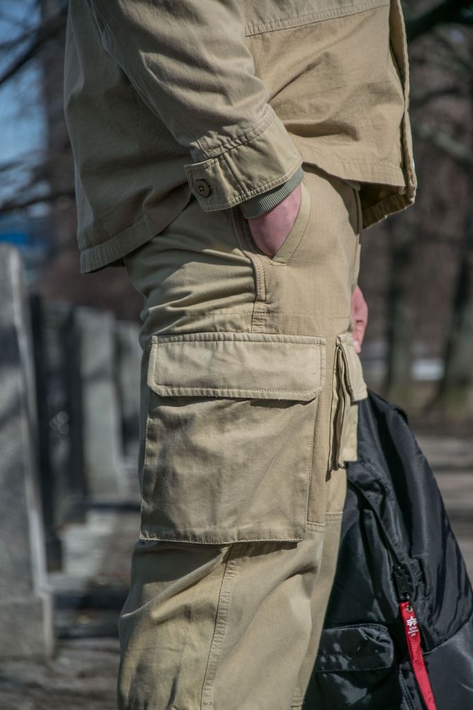 Брюки-карго ALPHA INDUSTRIES MIXED MEDIA CARGO PANT SS23 vintage khaki фото 3