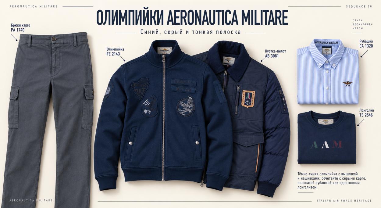 Инфографика: гайд по мужским толстовкам, свитшотам и олимпийкам — олимпийки Aeronautica Militare в синих тонах Инфографика: гайд по мужским толстовкам, свитшотам и олимпийкам — олимпийки Aeronautica Militare в синих тонах