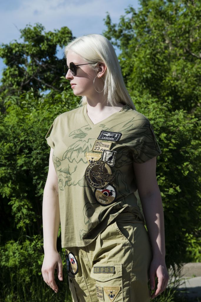 Женская футболка AERONAUTICA MILITARE SS22 khaki TS1976 фото 3