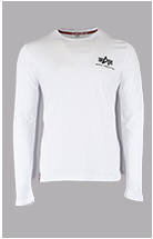 Лонгслив ALPHA INDUSTRIES SLEEVE PRINT HEAVY LS white