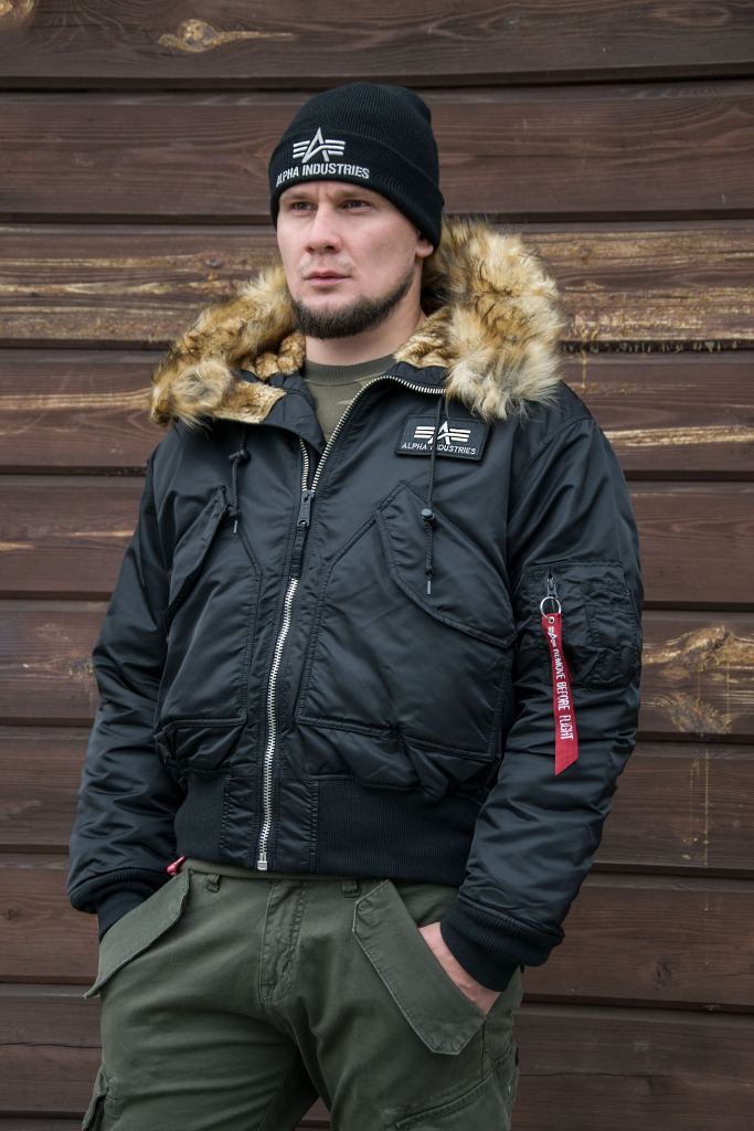 Мужская короткая аляска ALPHA INDUSTRIES HOODED CUSTOM 45P