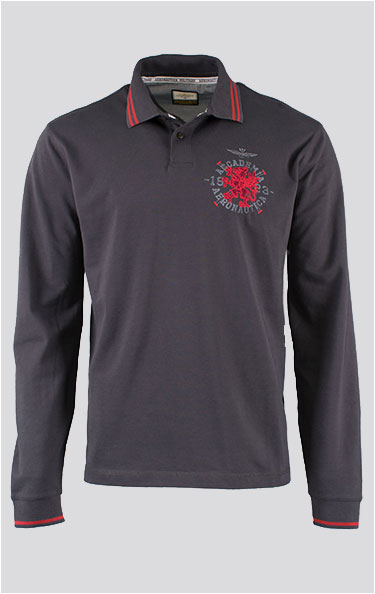 Поло лонгслив AERONAUTICA MILITARE SS 24/TR anthracite grey (PO 1791)