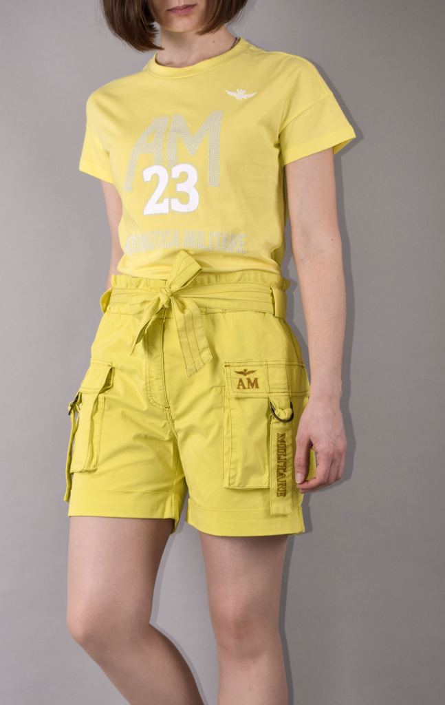 Женская футболка AERONAUTICA MILITARE SS21 giallo TS1871 фото 1