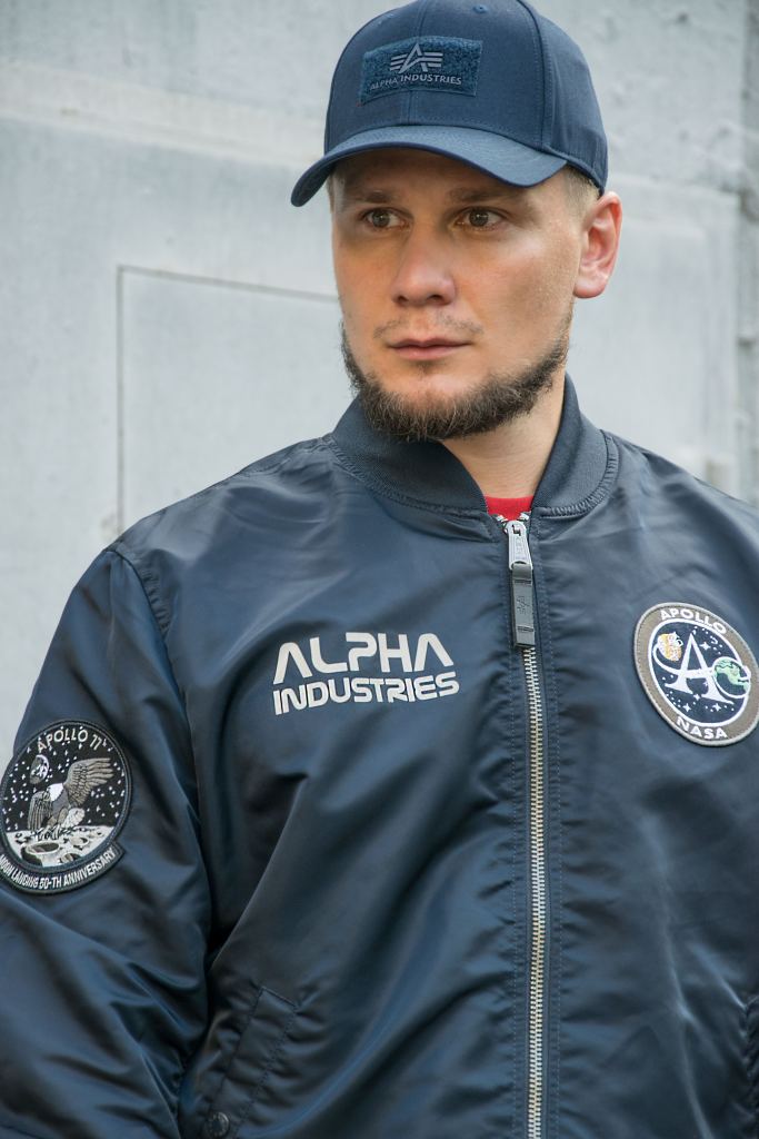 Металлическая молния бомбера ALPHA INDUSTRIES MOON LANDING REVERSIBLE MA 1