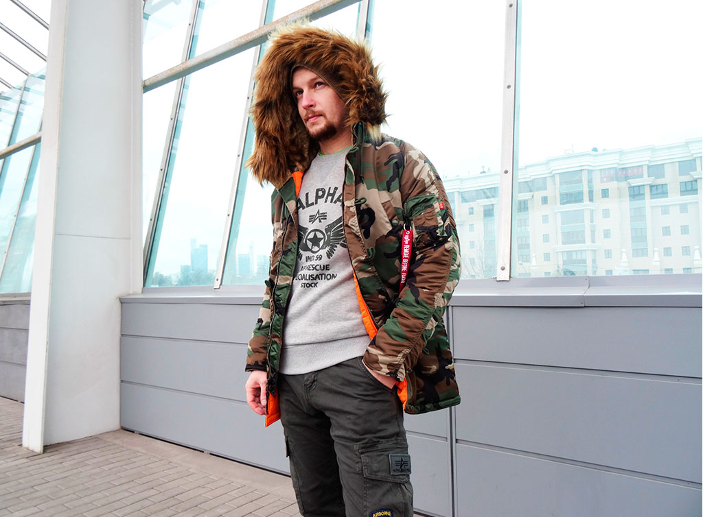 Аляска мужская камуфляжная ALPHA INDUSTRIES VF 59 N-3B CAMO WOODLAND 65