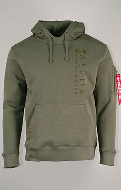 Толстовка ALPHA INDUSTRIES EMB HOODY dark olive