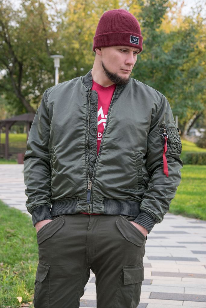 ALPHA INDUSTRIES VF 59 BATTLEWASH MA 1 washed black olive
