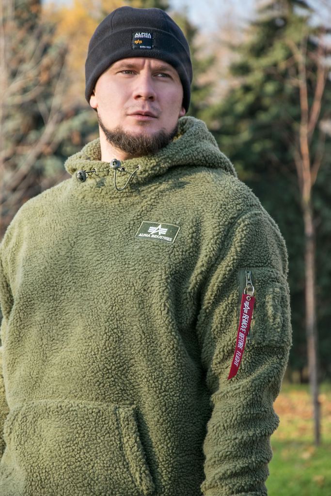 Толстовка ALPHA INDUSTRIES TEDDY HOODY sage green фото 1